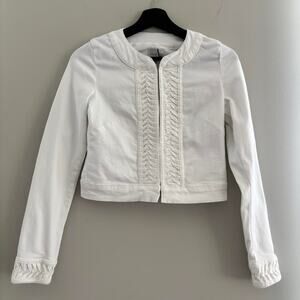 2000s Style GUESS Cropped White Jacket Lightweight Size XS
